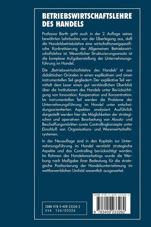 Produktbild: Betriebswirtschaftslehre des Handels