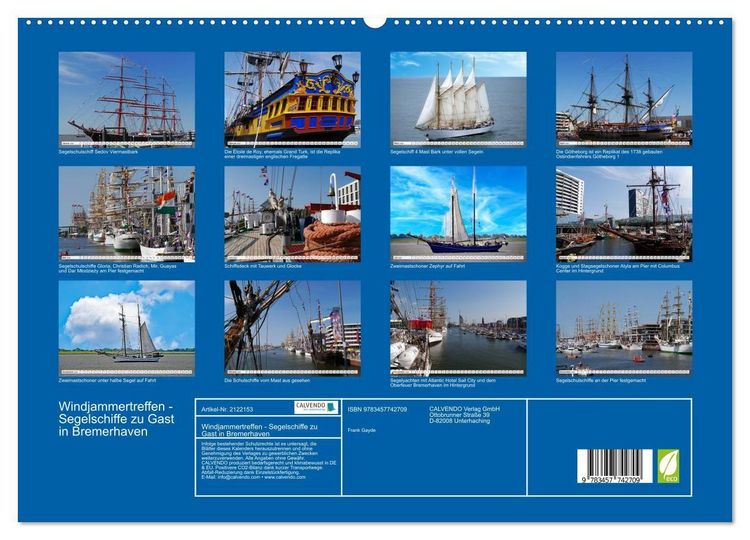 Produktbild: Windjammertreffen - Segelschiffe zu Gast in Bremerhaven (hochwertiger Premium Wandkalender 2026 DIN A2 quer), Kunstdruck in Hochglanz