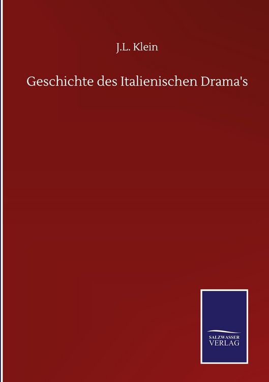 Produktbild: Geschichte des Italienischen Drama's