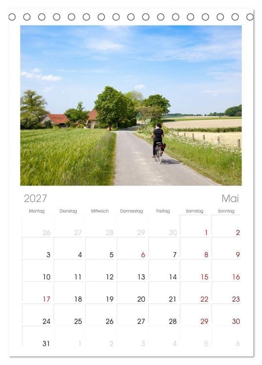 Produktbild: Tischplaner 2027 - Radland Deutschland - Niedersachsen (A5 Tischkalender zum Aufstellen) CALVENDO