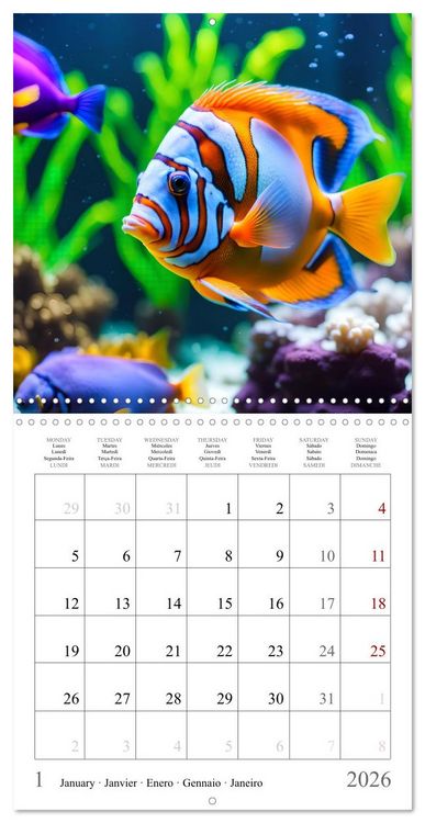 Produktbild: Colourful AI aquariums (Wall Calendar 2026 12 &times; 12 Inch) CALVENDO 12 Month Wall Calendar