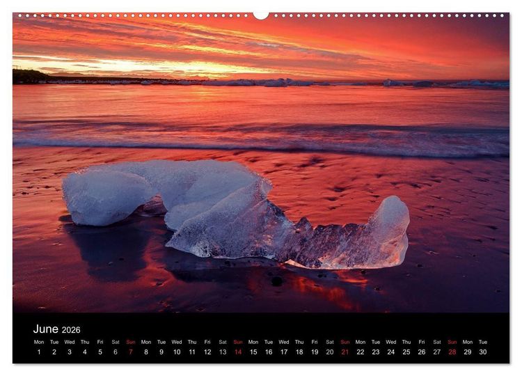 Produktbild: Iceland 2026 (High Quality Premium Wall Calendar 2026 DIN A2 landscape),CALVENDO 12 Month Wall Calendar