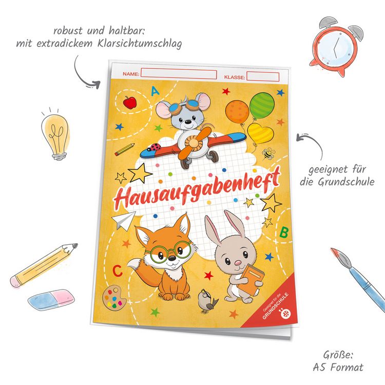 Produktbild: TR&Ouml;TSCH - Hausaufgabenheft Grundschule Zum Schulstart Tierfreunde