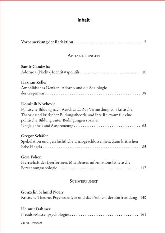 Produktbild: Zeitschrift f&uuml;r kritische Theorie / Heft 58/59 (2024)