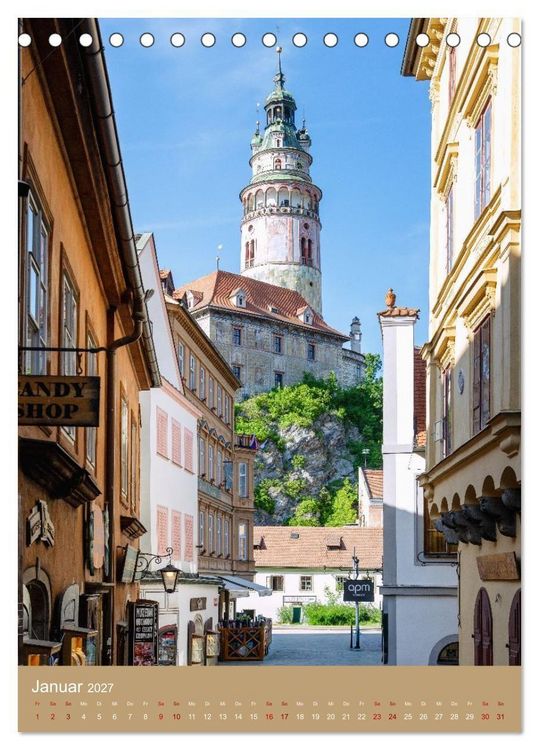 Produktbild: Zeitloses Cesky Krumlov. Zwischen Moldauschleifen und Schlosskulisse (Tischkalender 2027 DIN A5 hoch), CALVENDO Monatskalender