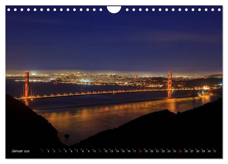 Produktbild: Golden Gate Bridge (Wandkalender 2026 DIN A4 quer), CALVENDO Monatskalender