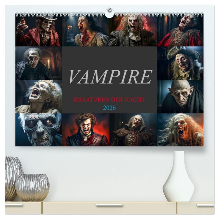 Produktbild: Vampire - Kreaturen der Nacht (hochwertiger Premium Wandkalender 2026 DIN A2 quer), Kunstdruck in Hochglanz