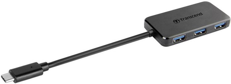 Produktbild: Transcend TS-HUB2C 4 Port USB 3.2 Gen 1-Hub (USB 3.0) Schwarz