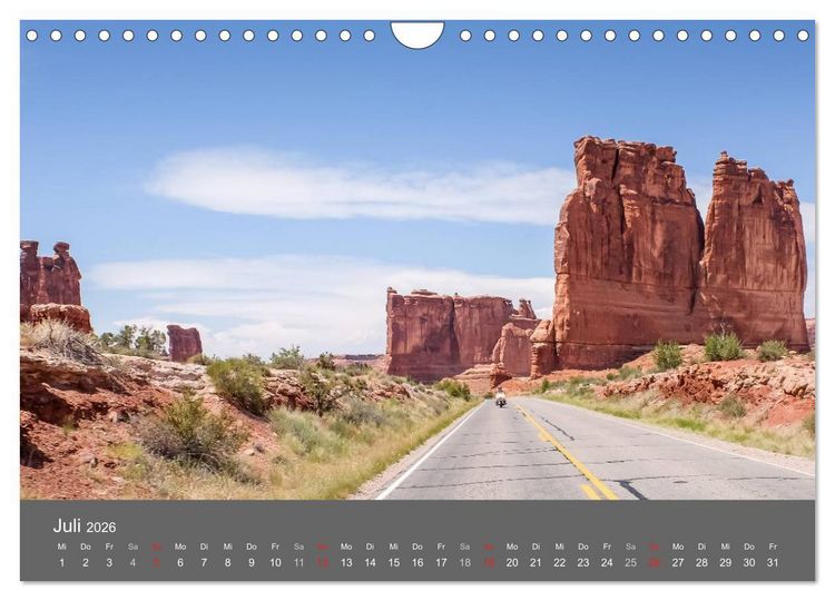 Produktbild: Biker Paradies - Die Canyons der USA (Wandkalender 2026 DIN A4 quer), CALVENDO Monatskalender