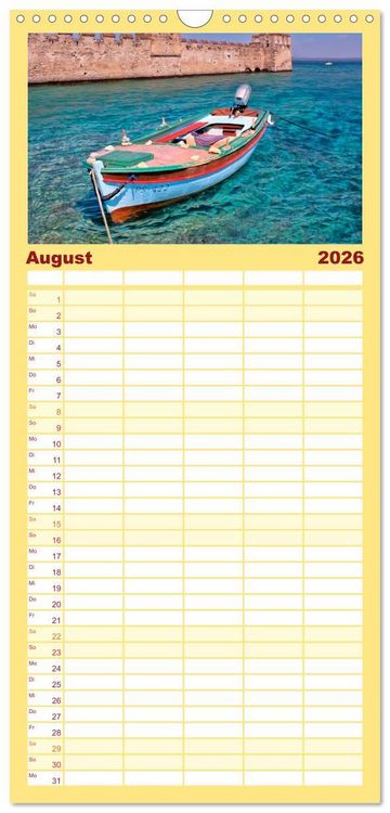 Produktbild: Familienplaner 2026 - Malcesine und Sirmione, Sch&ouml;nheiten am Gardasee mit 5 Spalten (Wandkalender, 21 x 45 cm) CALVENDO