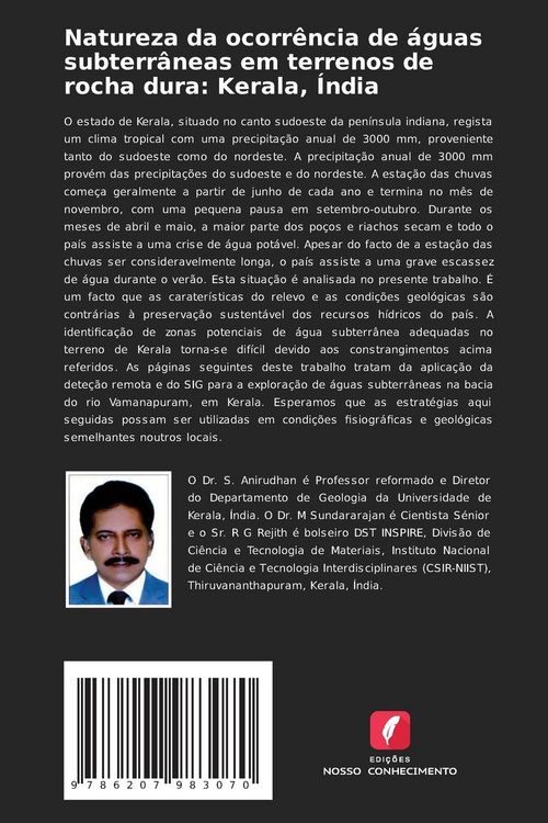 Produktbild: Natureza da ocorr&ecirc;ncia de &aacute;guas subterr&acirc;neas em terrenos de rocha dura: Kerala, &Iacute;ndia
