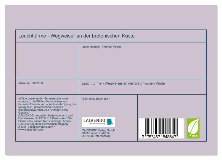 Produktbild: Leuchtt&uuml;rme - Wegweiser an der bretonischen K&uuml;ste (Tischkalender 2026 DIN A5 quer), CALVENDO Monatskalender