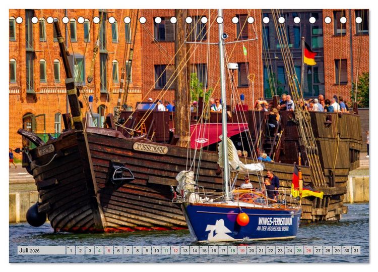 Produktbild: Hansestadt Wismar - Hafenimpressionen (Tischkalender 2026 DIN A5 quer), CALVENDO Monatskalender
