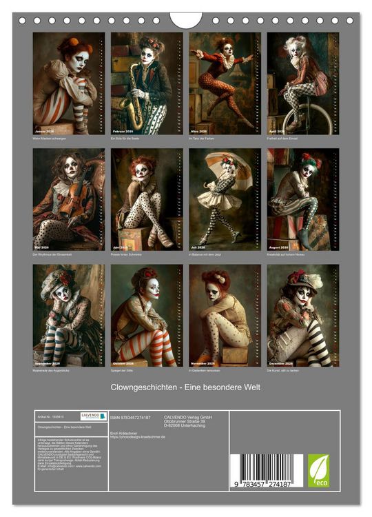 Produktbild: Clowngeschichten - Eine besondere Welt (Wandkalender 2026 DIN A4 hoch), CALVENDO Monatskalender
