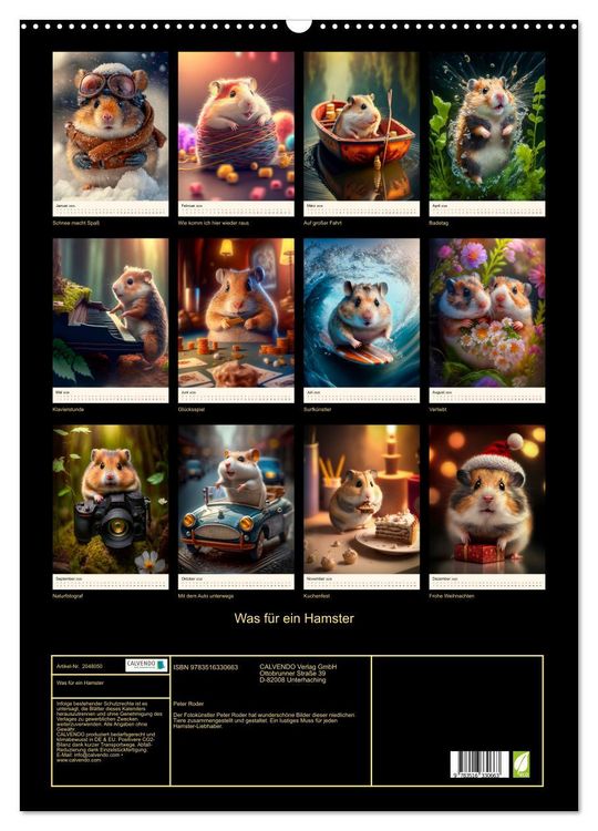 Produktbild: Was f&uuml;r ein Hamster (Wandkalender 2026 DIN A2 hoch), CALVENDO Monatskalender