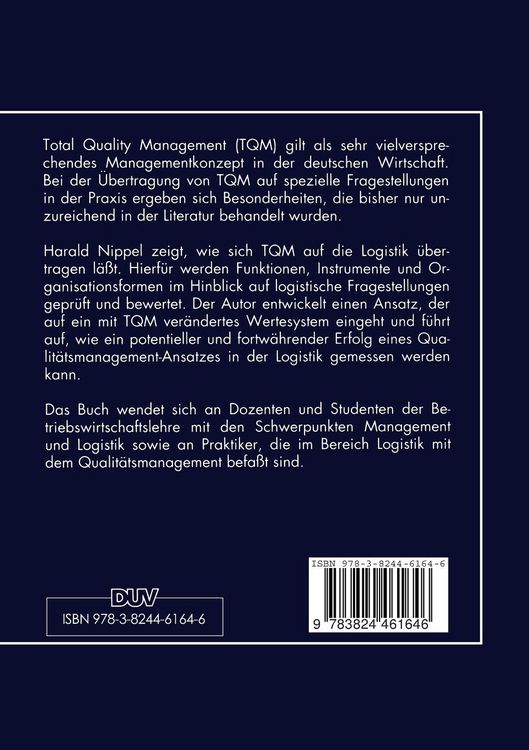 Produktbild: Qualit&auml;tsmanagement in der Logistik