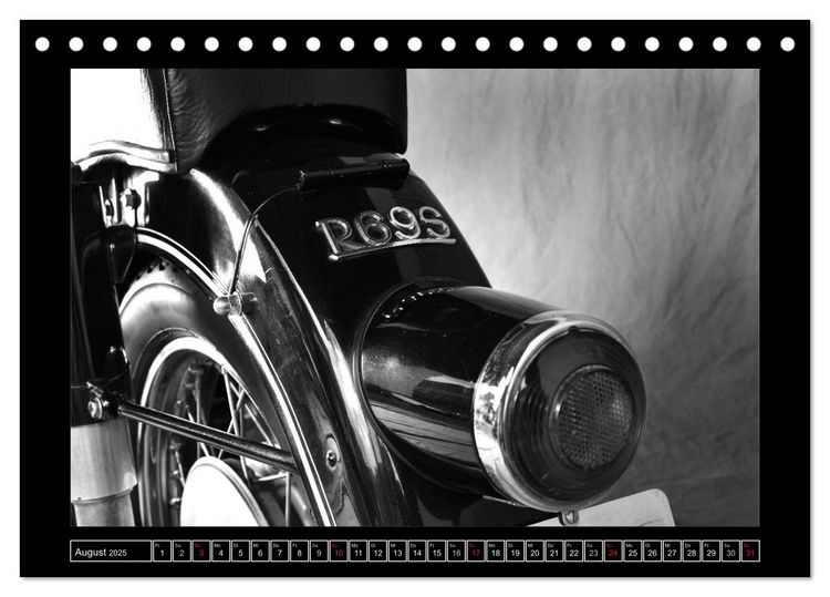 Produktbild: BMW R69S in schwarzweiss (Tischkalender 2025 DIN A5 quer), CALVENDO Monatskalender