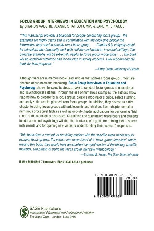 Produktbild: Focus Group Interviews in Education and Psychology
