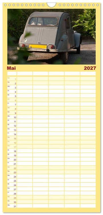 Produktbild: Familienplaner 2027 - Kultauto Ente Citro&euml;n 2CV mit 5 Spalten (Wandkalender, 21 x 45 cm) CALVENDO