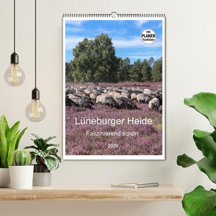 Produktbild: L&uuml;neburger Heide - Faszinierend sch&ouml;n (Wandkalender 2026 DIN A2 hoch), CALVENDO Monatskalender