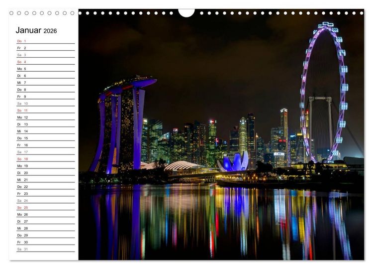 Produktbild: Singapur Stadt der Skylines (Wandkalender 2026 DIN A3 quer), CALVENDO Monatskalender