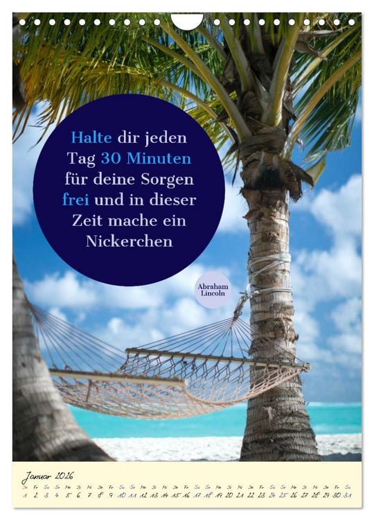 Produktbild: Aktiviere deine Gelassenheit Weisheiten und Zitate (Wandkalender 2026 DIN A4 hoch), CALVENDO Monatskalender
