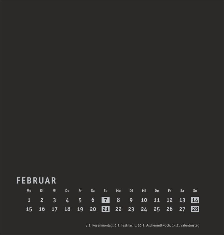Produktbild: Premium-Bastelkalender schwarz mittel 2027