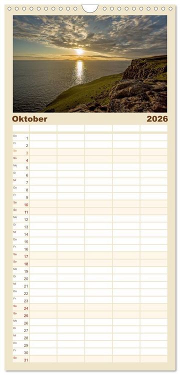 Produktbild: Familienplaner 2026 - Isle of Skye - Schottlands Inseln mit 5 Spalten (Wandkalender, 21 x 45 cm) CALVENDO
