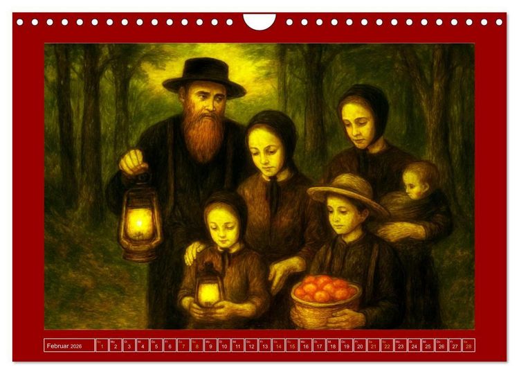 Produktbild: Einfach Leben - Einblicke in die Welt der Amish im Stil alter Gem&auml;lde (Wandkalender 2026 DIN A4 quer), CALVENDO Monatskalender