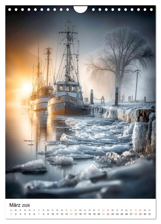 Produktbild: Frostige K&uuml;sten - Wintertr&auml;ume am Meer (Wandkalender 2026 DIN A4 hoch), CALVENDO Monatskalender
