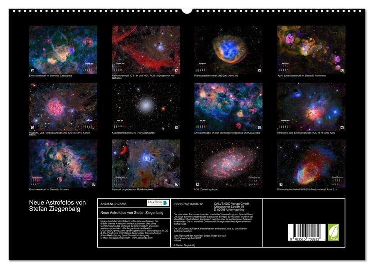 Produktbild: Neue Astrofotos von Stefan Ziegenbalg (hochwertiger Premium Wandkalender 2026 DIN A2 quer), Kunstdruck in Hochglanz