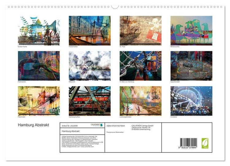 Produktbild: Hamburg Abstrakt (hochwertiger Premium Wandkalender 2026 DIN A2 quer), Kunstdruck in Hochglanz