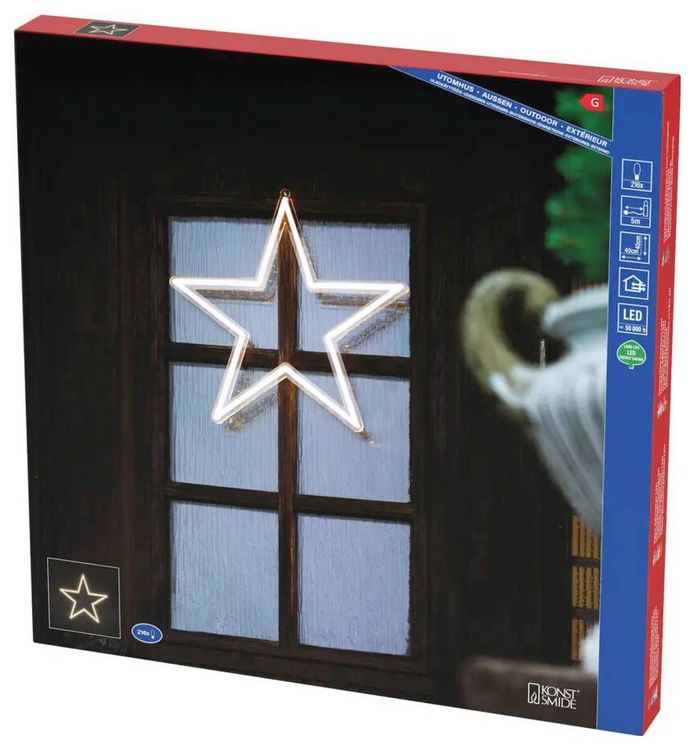 Produktbild: Konstsmide 2108-103 LED-Weihnachtsstern Stern Warmwei&szlig; LED Klar, Transparent
