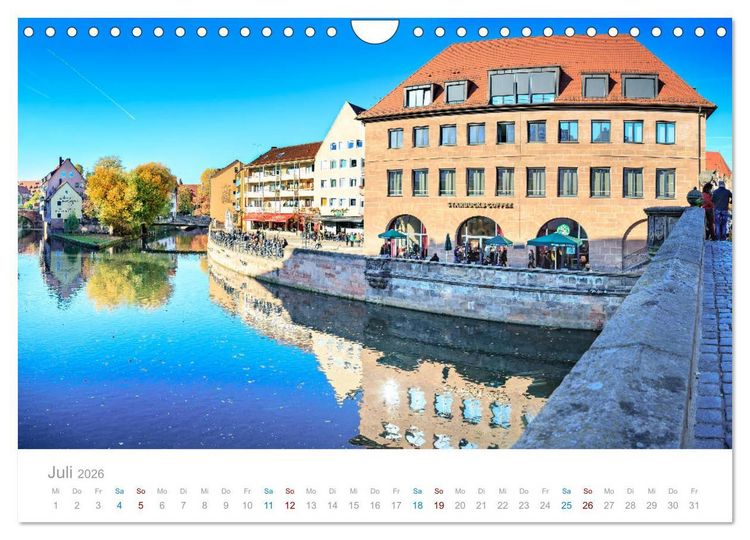 Produktbild: N&uuml;rnberg - Stadt der Br&uuml;cken und Geschichte (Wandkalender 2026 DIN A4 quer), CALVENDO Monatskalender