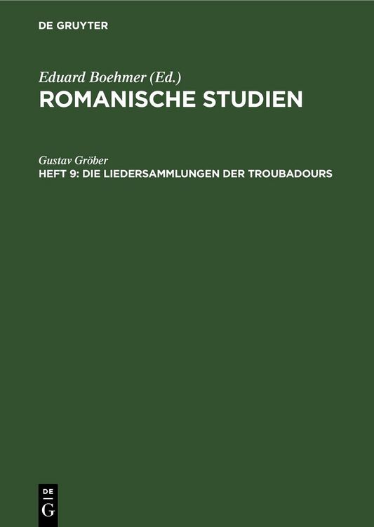 Produktbild: Die Liedersammlungen der Troubadours