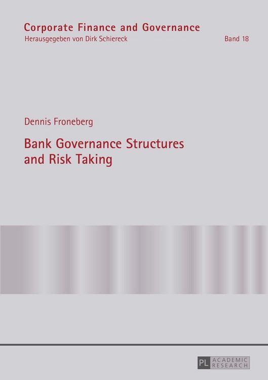 Produktbild: Bank Governance Structures and Risk Taking
