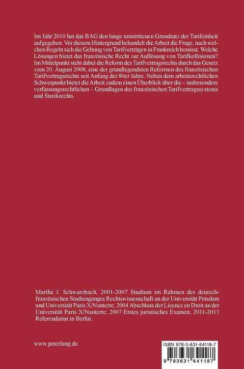 Produktbild: Die Geltung von Tarifvertr&auml;gen in Frankreich