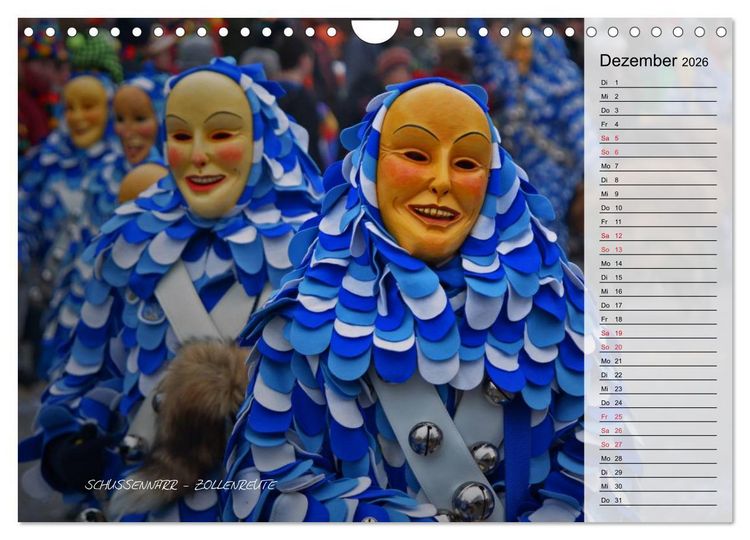 Produktbild: Schw&auml;bisch alemannische Fasnet (Wandkalender 2026 DIN A4 quer), CALVENDO Monatskalender