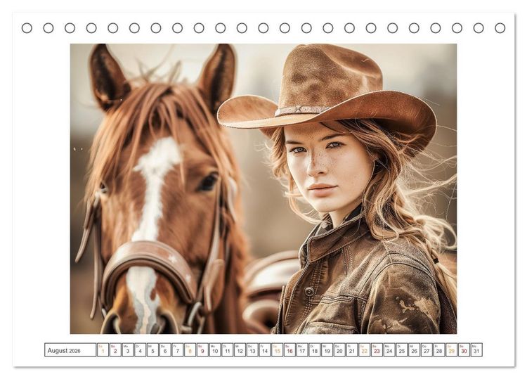 Produktbild: Sattel und Sinnlichkeit - Begegnungen mit den Verf&uuml;hrerischen Cowgirls (Tischkalender 2026 DIN A5 quer), CALVENDO Monatskalender