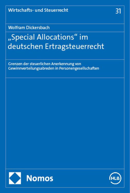 Produktbild: &bdquo;Special Allocations" im deutschen Ertragsteuerrecht