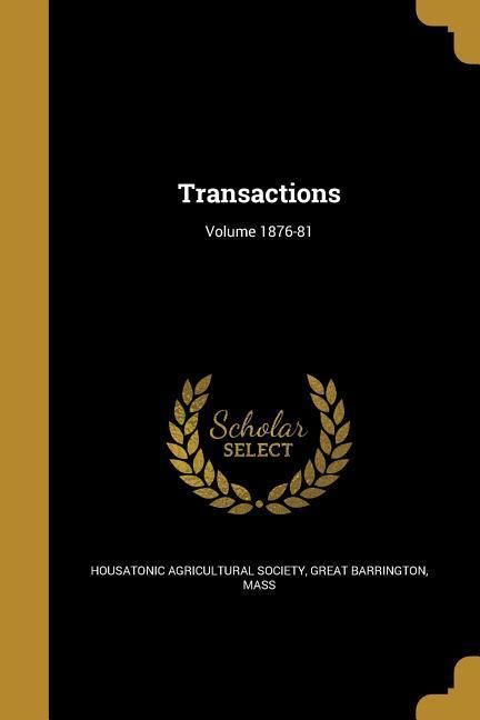 Produktbild: Transactions; Volume 1876-81