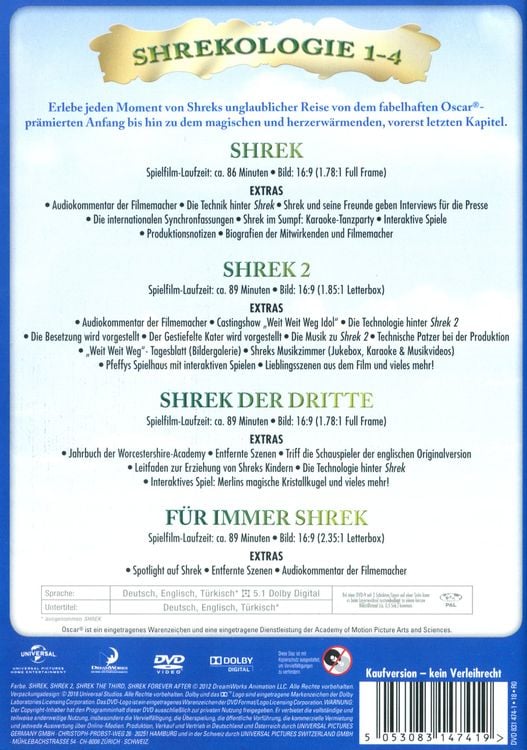 Produktbild: Shrekologie 1-4 [4 DVDs]