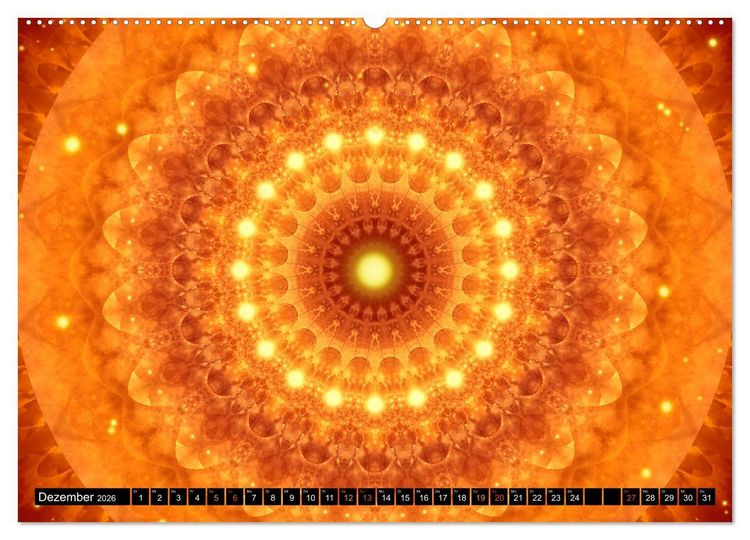 Produktbild: Energie - Mandalas in orange (Wandkalender 2026 DIN A2 quer), CALVENDO Monatskalender