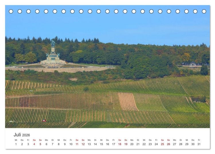 Produktbild: Rheingau - Land des Weines und der Bauwerks (Tischkalender 2026 DIN A5 quer), CALVENDO Monatskalender