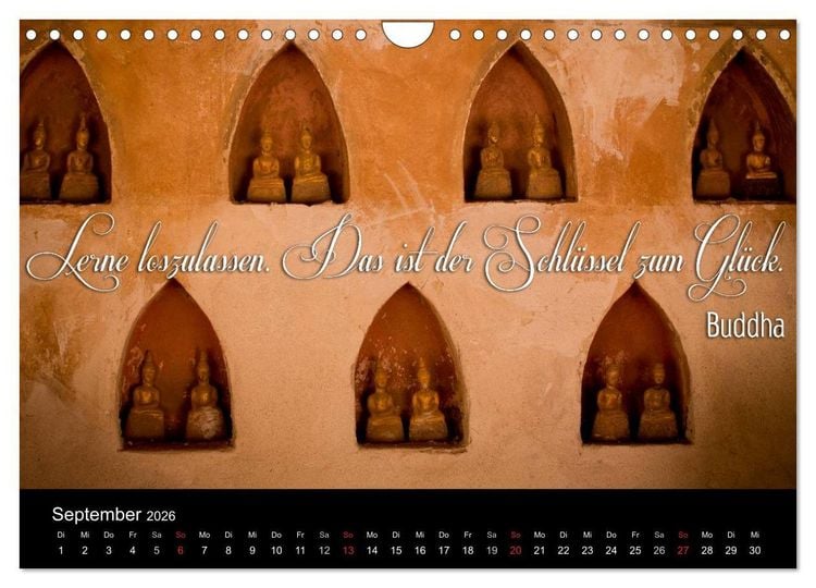Produktbild: Buddhistische Weisheiten (Wandkalender 2026 DIN A4 quer), CALVENDO Monatskalender