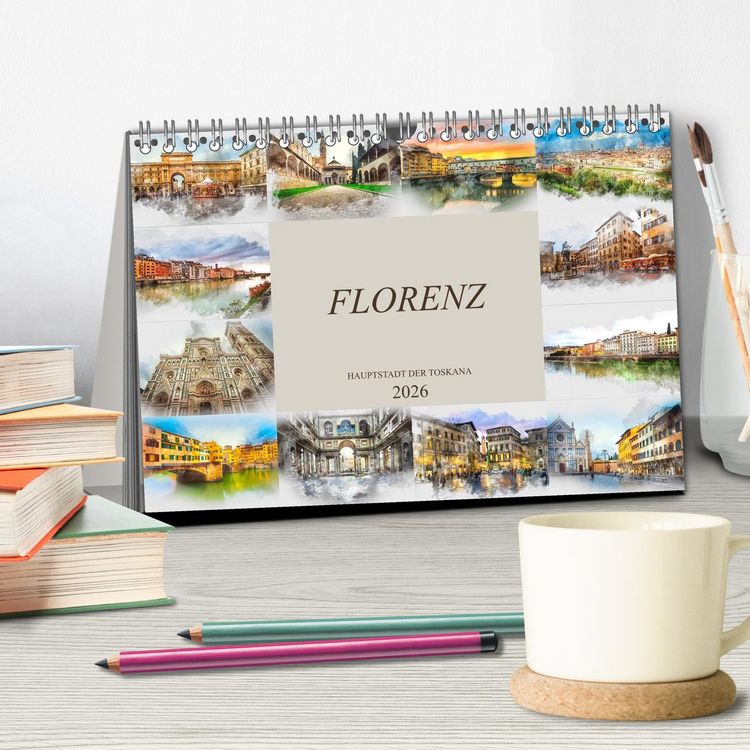 Produktbild: Florenz Hauptstadt der Toskana (Tischkalender 2026 DIN A5 quer), CALVENDO Monatskalender