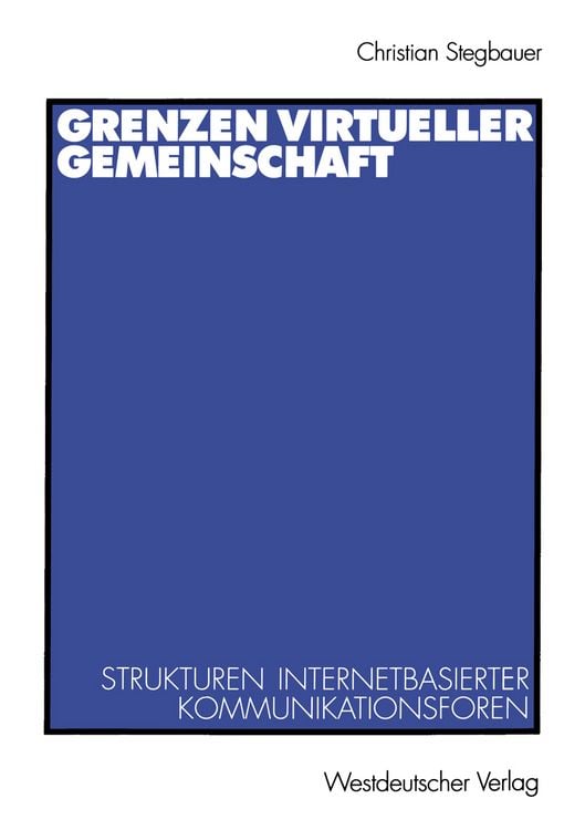 Produktbild: Grenzen virtueller Gemeinschaft