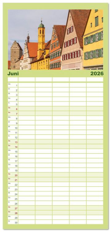 Produktbild: Familienplaner 2026 - Franken - Malerische Orte und Landschaften mit 5 Spalten (Wandkalender, 21 x 45 cm) CALVENDO