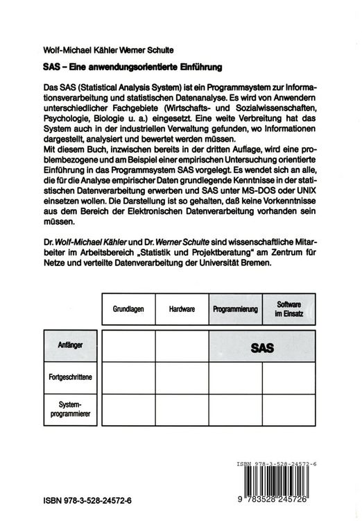 Produktbild: SAS &mdash; Eine anwendungs-orientierte Einf&uuml;hrung