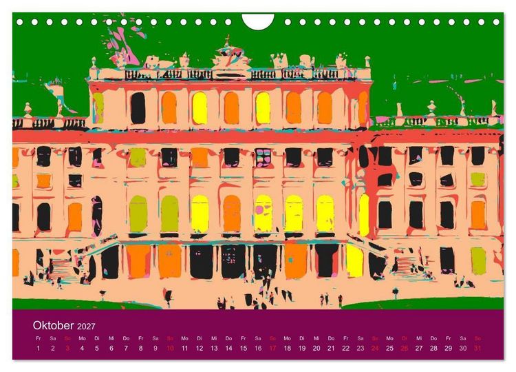 Produktbild: WIEN popartig (Wandkalender 2027 DIN A4 quer), CALVENDO Monatskalender
